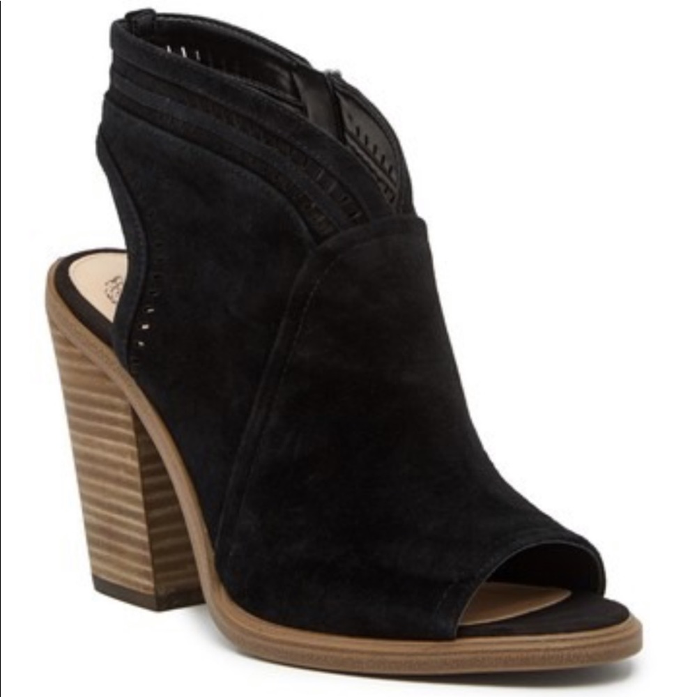 Vince Camuto Koral Heeled Suede Peep Toe Bootie